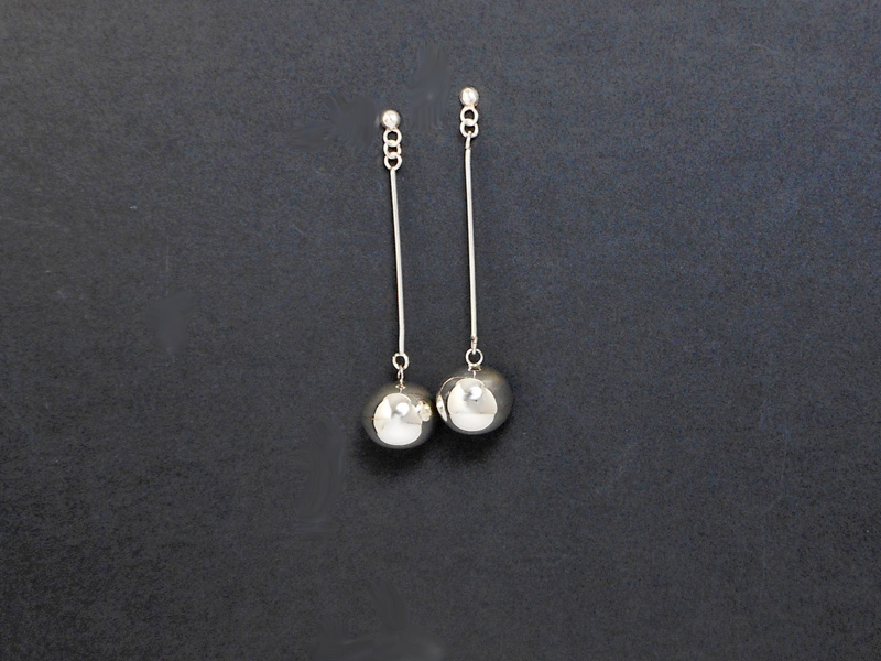 Long Dangle Earrings β 925 Sterling Silver 16mm Ball Drop Handmade Jewelry - Image 9