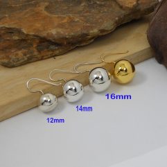 Round Ball Threader Earrings – 925 Sterling Silver Minimalist Drop Earrings | Sup Silver
