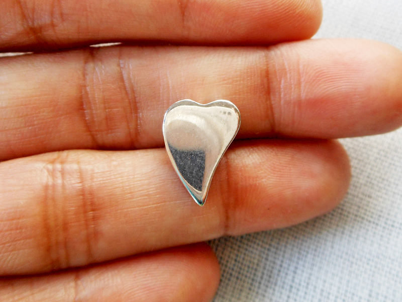 Minimalist 925 Sterling Silver Puffed Heart Stud Earrings – Handmade Love Jewelry - Image 7