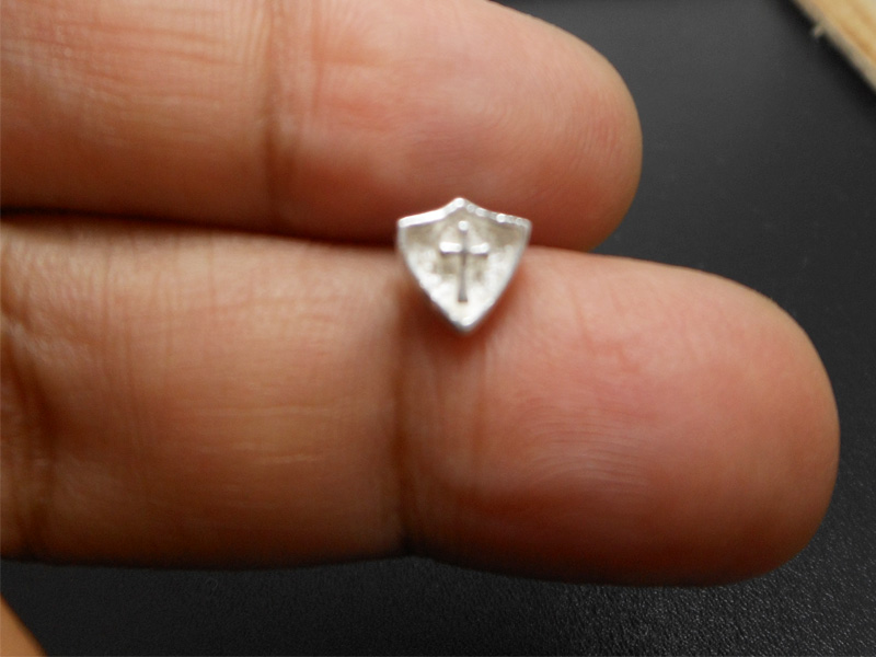 Handmade 925 Sterling Silver Cross Triangle Stud Earrings – Men's Minimalist Jewelry - Image 2