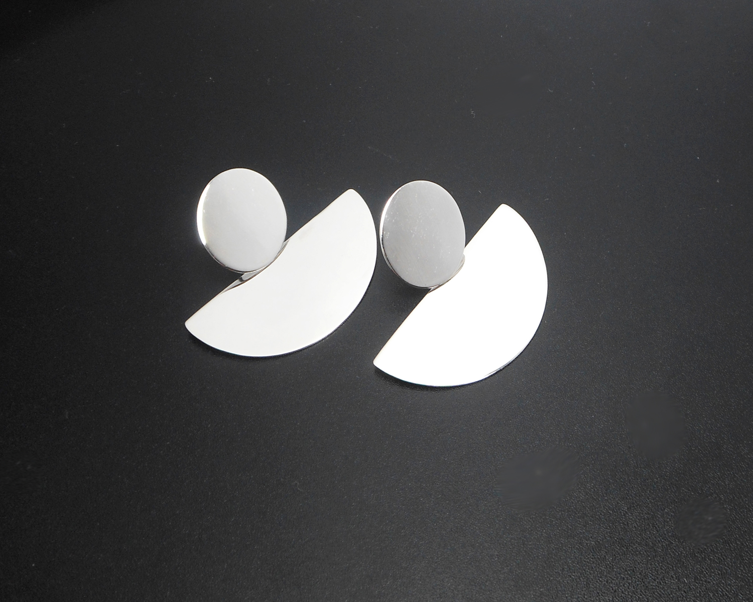 925 Sterling Silver Fan Dangle Stud Earrings – Geometric Half-Circle Jewelry - Image 7