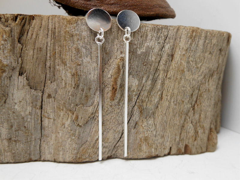 Drop Square Bar Earrings – 925 Sterling Silver Minimalist Long Dangle Bar Sup Silver - Image 8