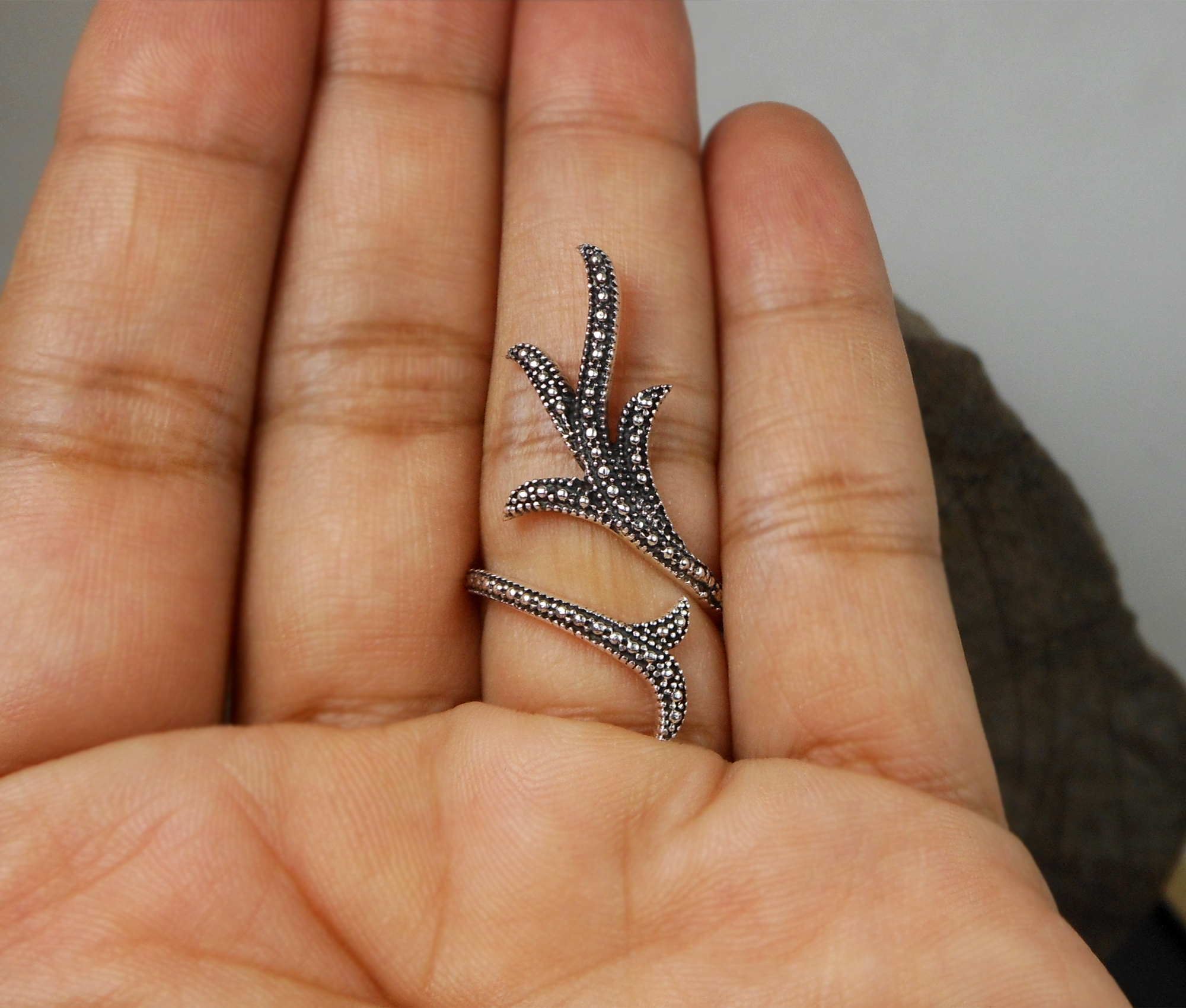 Handmade Leaf Branch Wrap Ring – 925 Sterling Silver Adjustable Statement Jewelry - Image 8