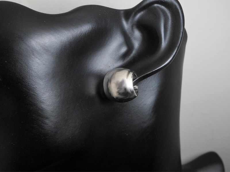 925 Sterling Silver Puffy Wide Hoop Stud Earrings – Handmade Geometric Jewelry - Image 10