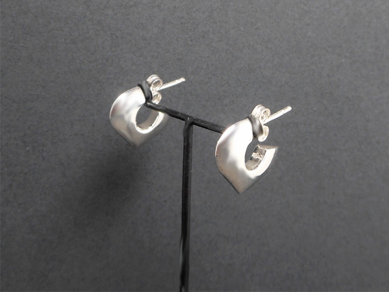 Minimalist Puffy Heart Open Hoop Stud Earrings – Handmade 925 Sterling Silver Jewelry - Image 7