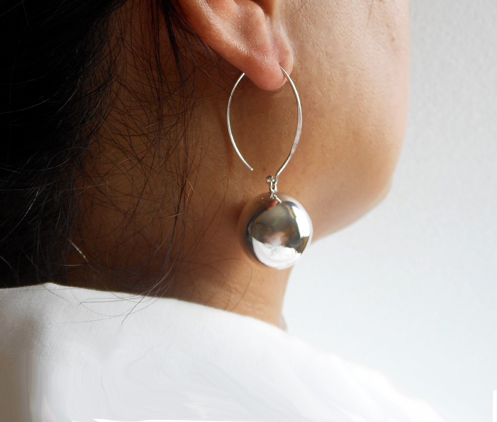 Ball Drop Earrings 20mm, Silver Ball Earrings | Sup Silver – Sup Silver
