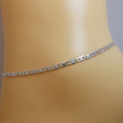 925 Silver Valentino Chain Anklet, 9", 9.5", 10" | Sup Silver