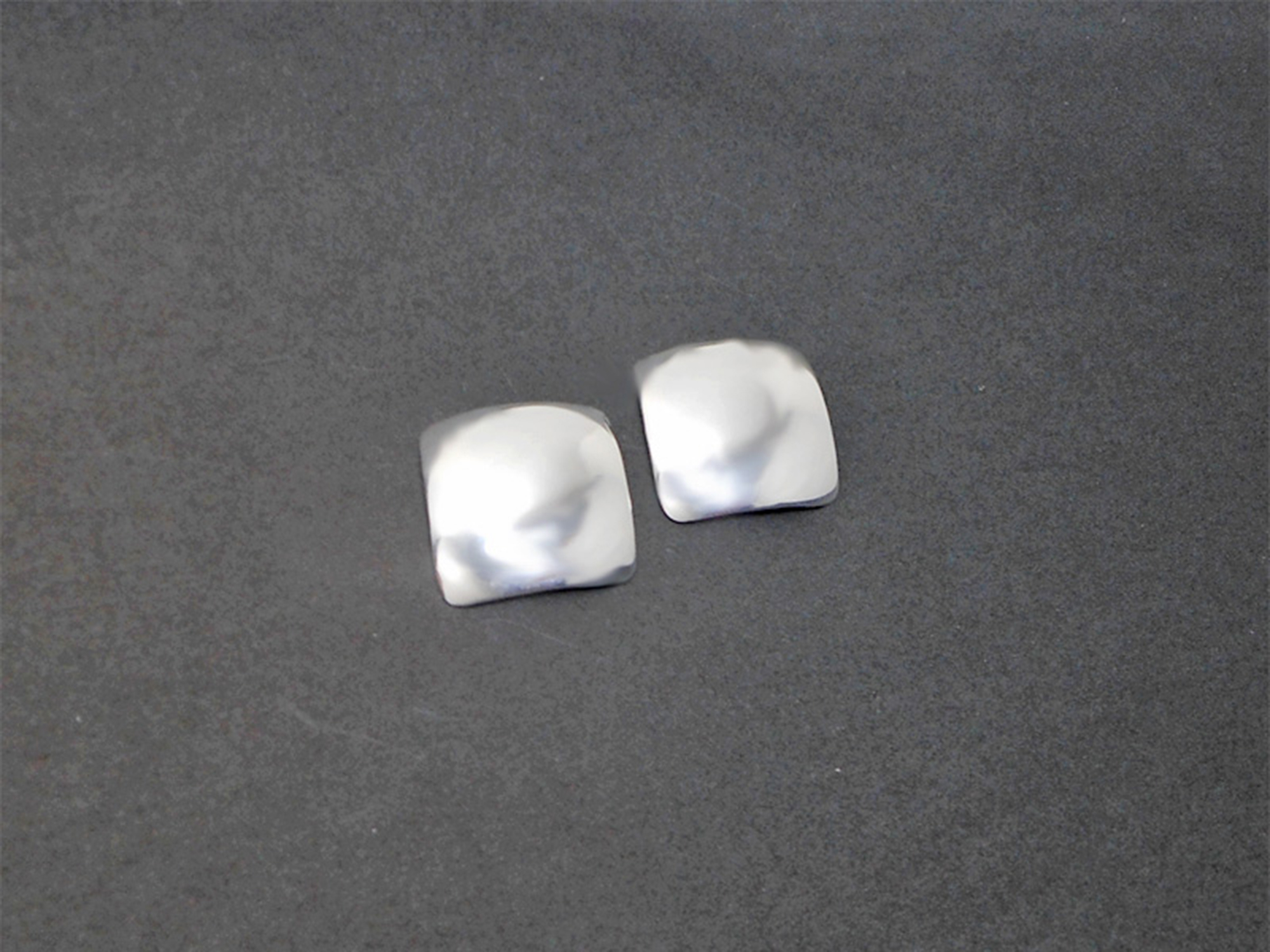 925 Sterling Silver Dome Square Stud Earrings – Handmade Geometric Jewelry - Image 9