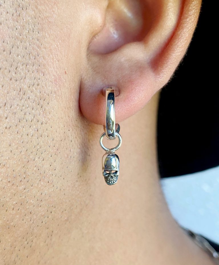 Skull End Bone Hoop Earrings, Halloween Jewelry | Sup Silver – Sup Silver