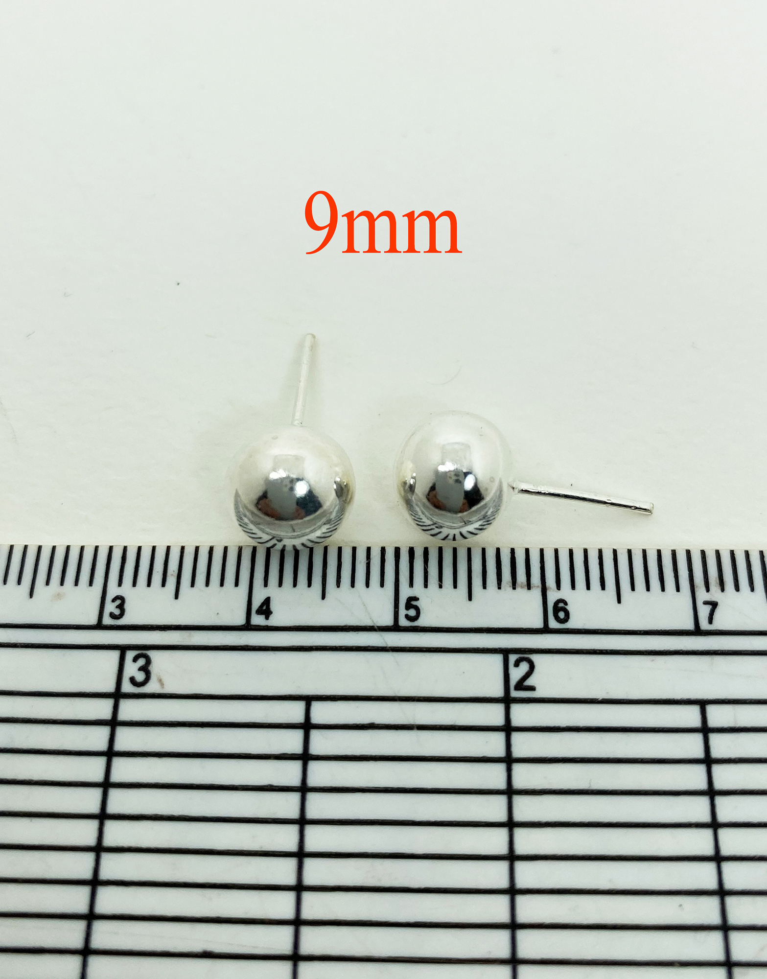 Ball Stud Earrings – Handmade 925 Sterling Silver Sphere Studs (9mm, 12mm, 14mm) - Image 4