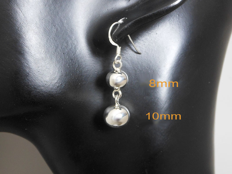Double Ball Earrings – 925 Sterling Silver Tapered Dangle Drop Earrings | Sup Silver - Image 11