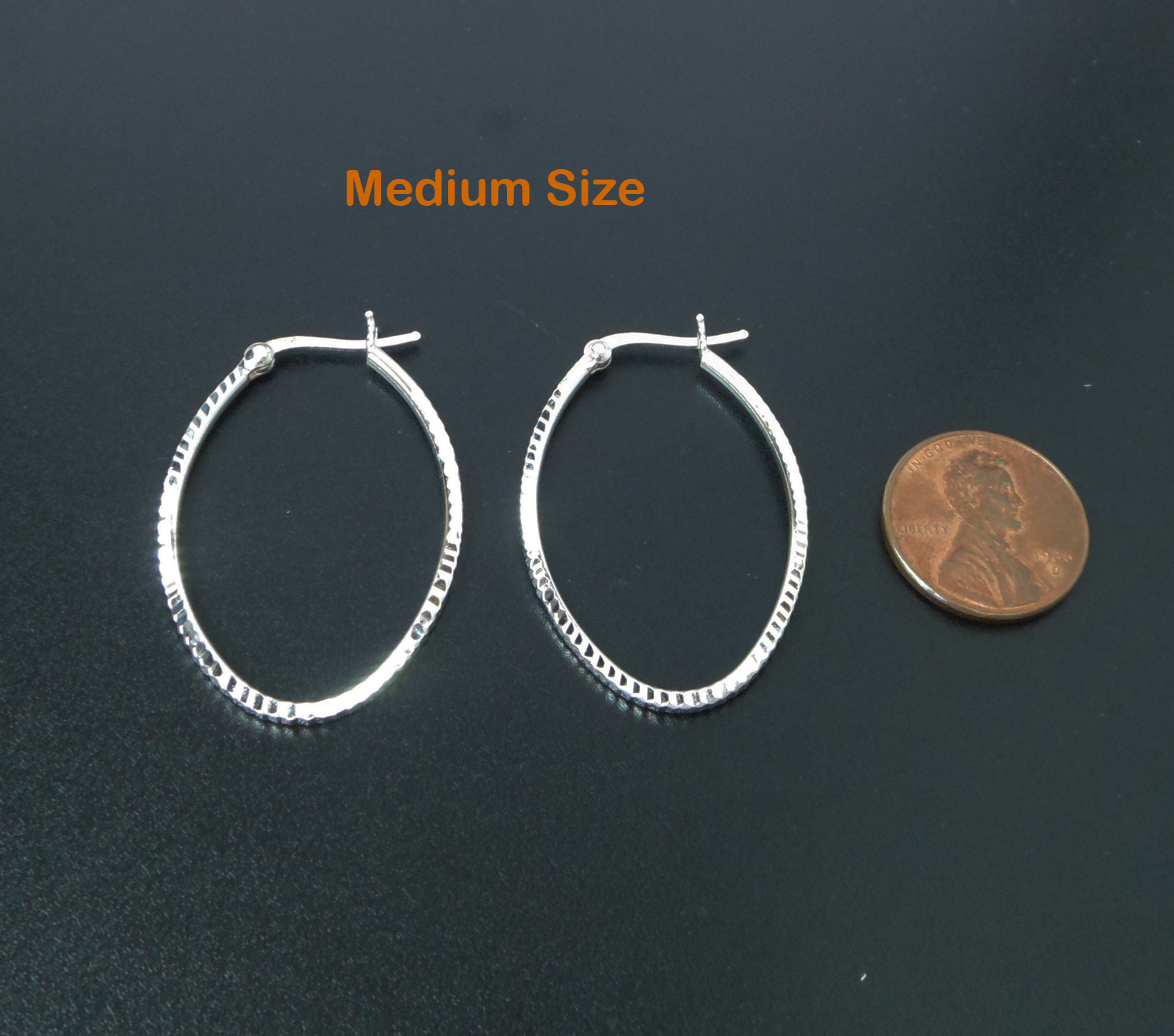Handmade Diamond-Cut Oval Hoop Earrings – 925 Sterling Silver Textured Jewelry - Image 9