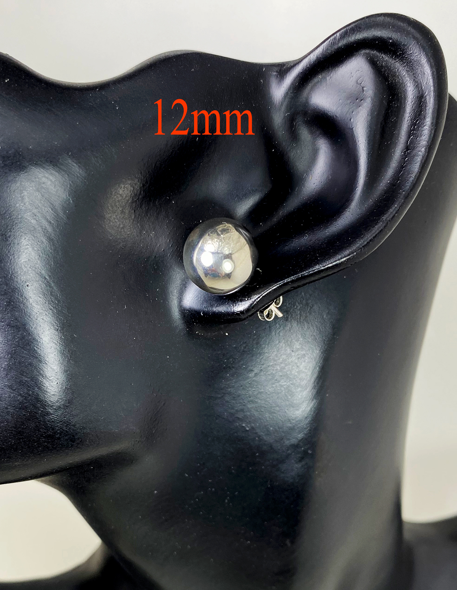 Ball Stud Earrings – Handmade 925 Sterling Silver Sphere Studs (9mm, 12mm, 14mm) - Image 7