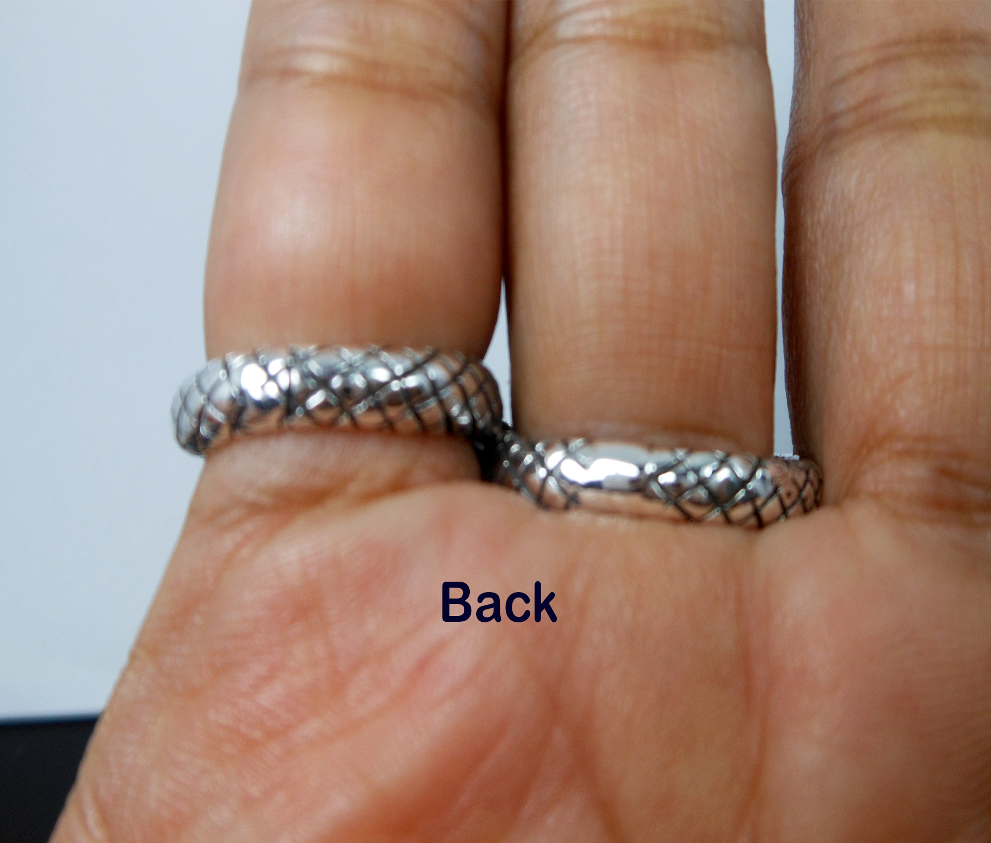 Snake Textured Wrap Double Ring – 925 Sterling Silver Adjustable Unisex Jewelry - Image 17