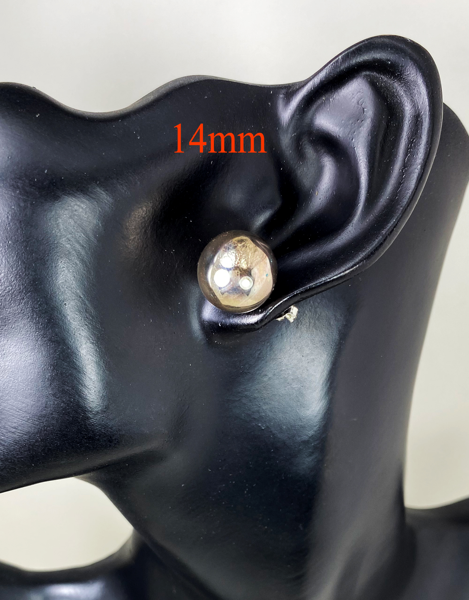 Ball Stud Earrings – Handmade 925 Sterling Silver Sphere Studs (9mm, 12mm, 14mm) - Image 9