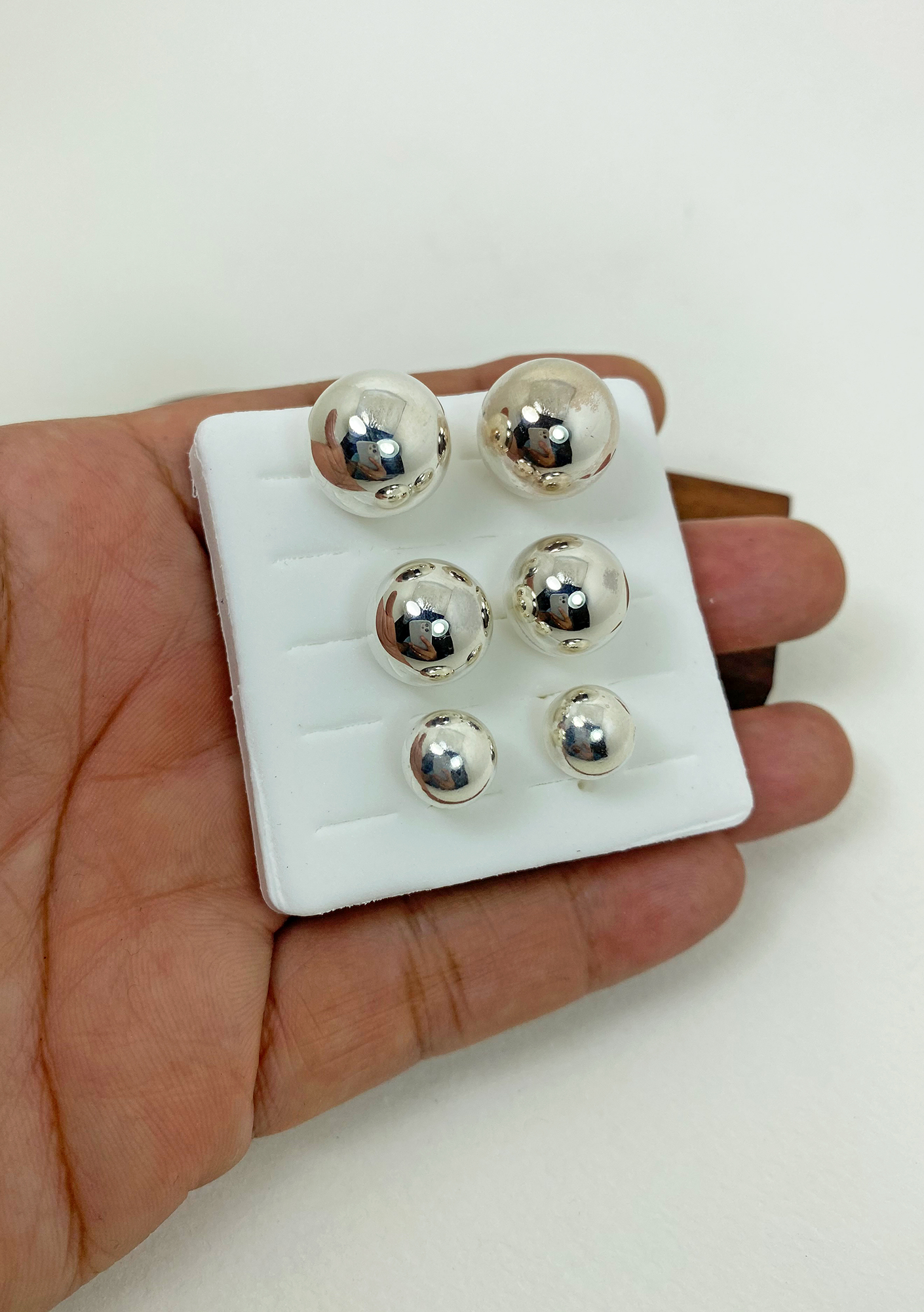 Ball Stud Earrings – Handmade 925 Sterling Silver Sphere Studs (9mm, 12mm, 14mm) - Image 10