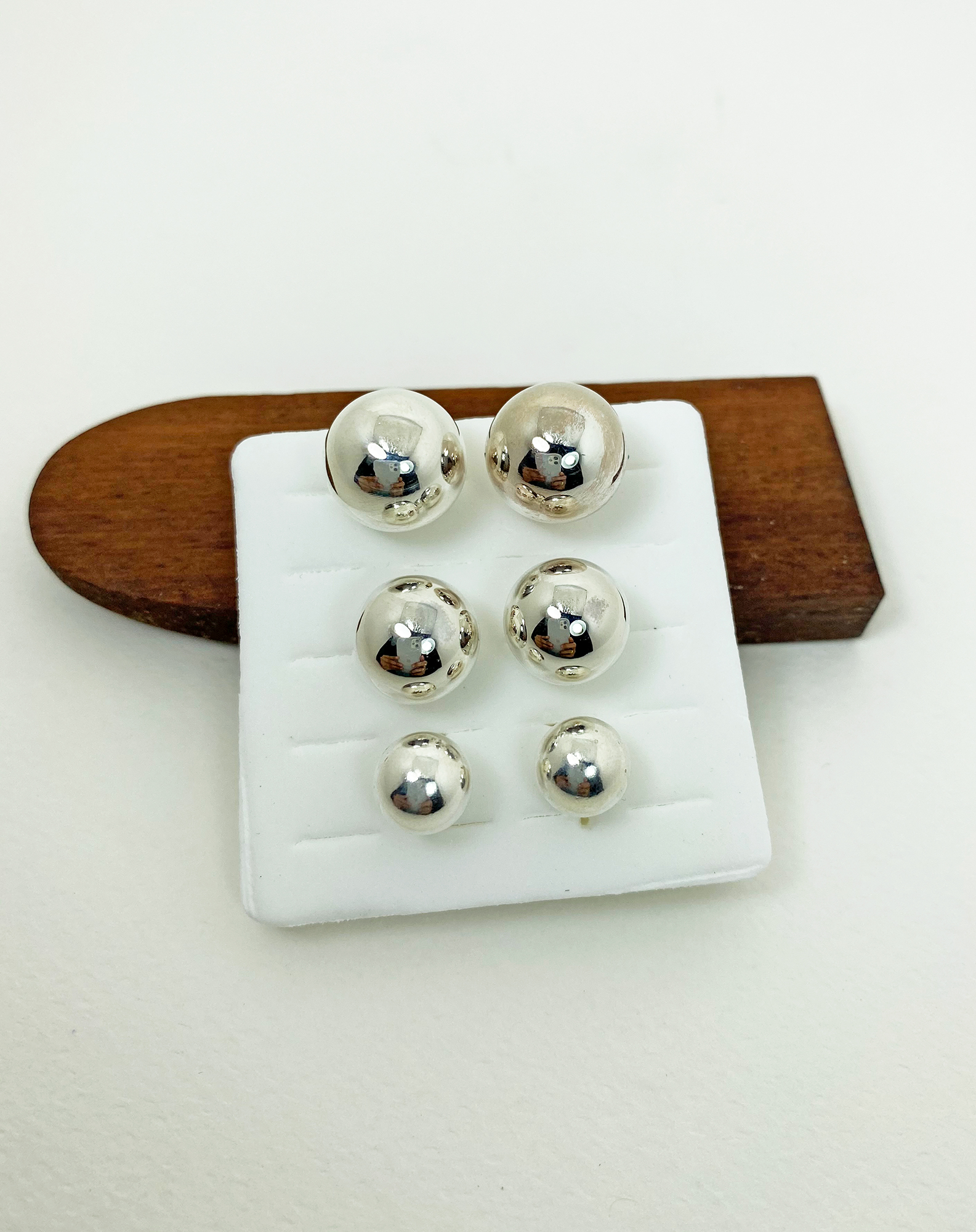 Ball Stud Earrings – Handmade 925 Sterling Silver Sphere Studs (9mm, 12mm, 14mm) - Image 12