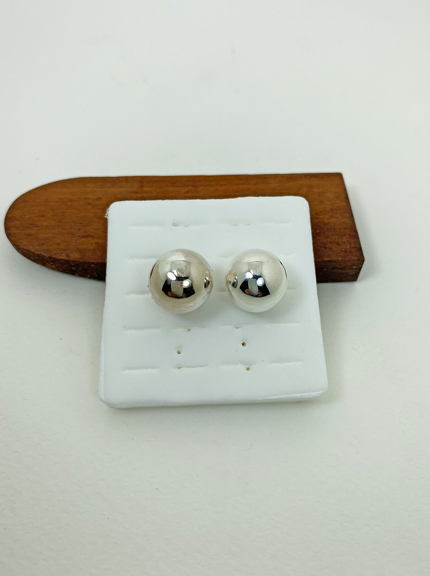 Ball Stud Earrings – Handmade 925 Sterling Silver Sphere Studs (9mm, 12mm, 14mm) - Image 14