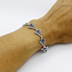 Handmade 925 Sterling Silver Butterfly Link Bracelet – Artisan Insect Jewelry Gift