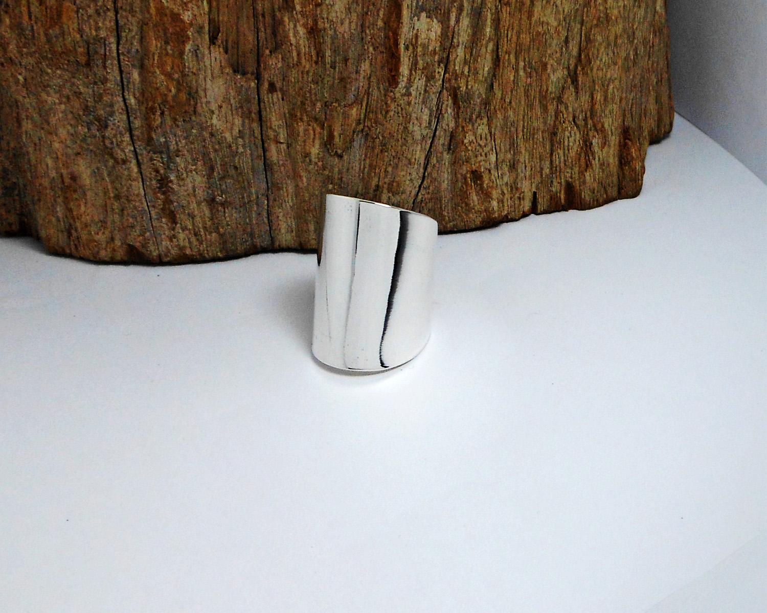 Wide Flat Band Cuff Ring – 925 Sterling Silver Adjustable Statement Jewelry - Image 3
