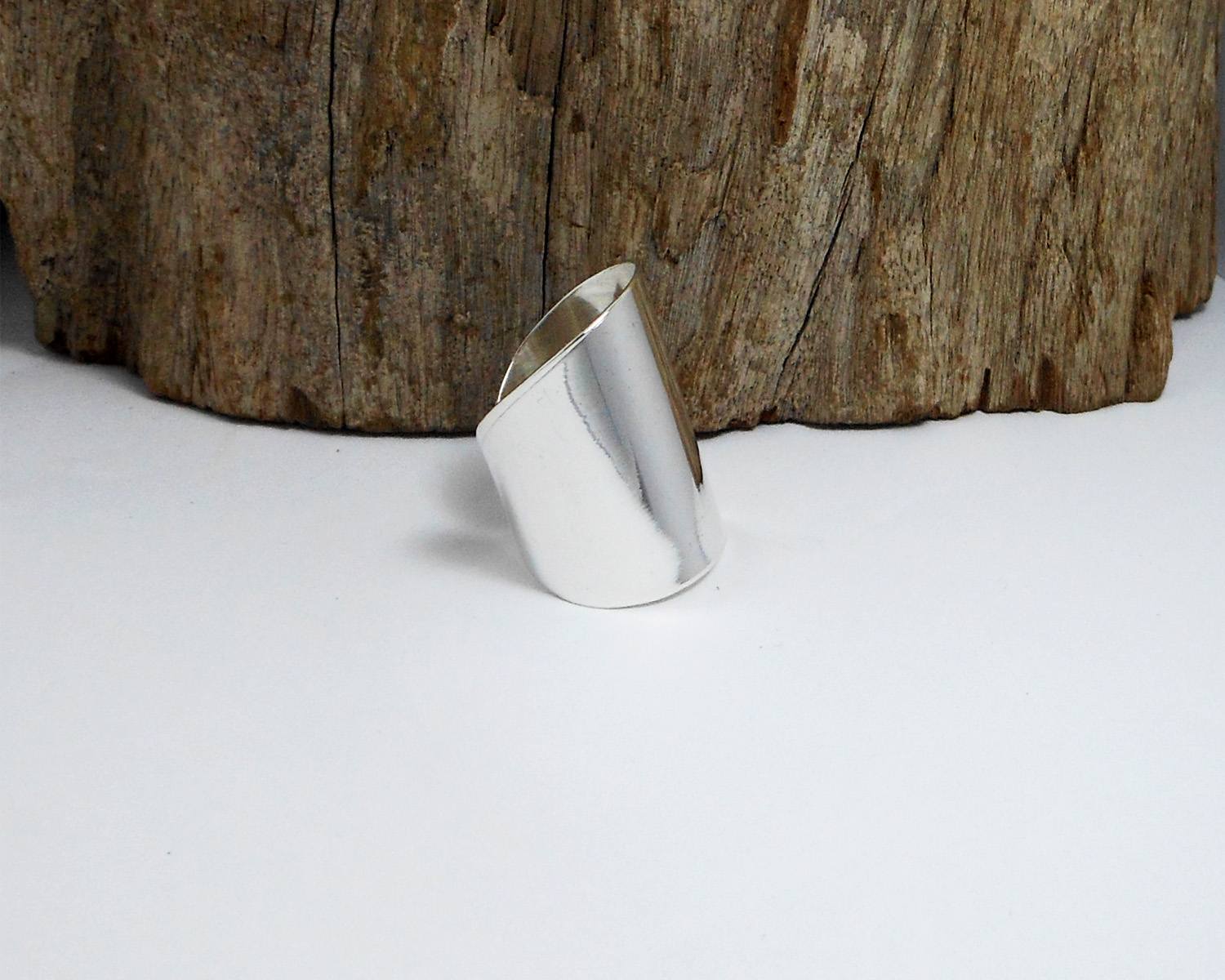 Wide Flat Band Cuff Ring – 925 Sterling Silver Adjustable Statement Jewelry - Image 4