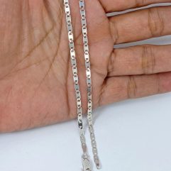 Sup Silver Valentino Figure 8 Link Chain Necklace 925 Sterling Silver, Unisex Minimalist Chain