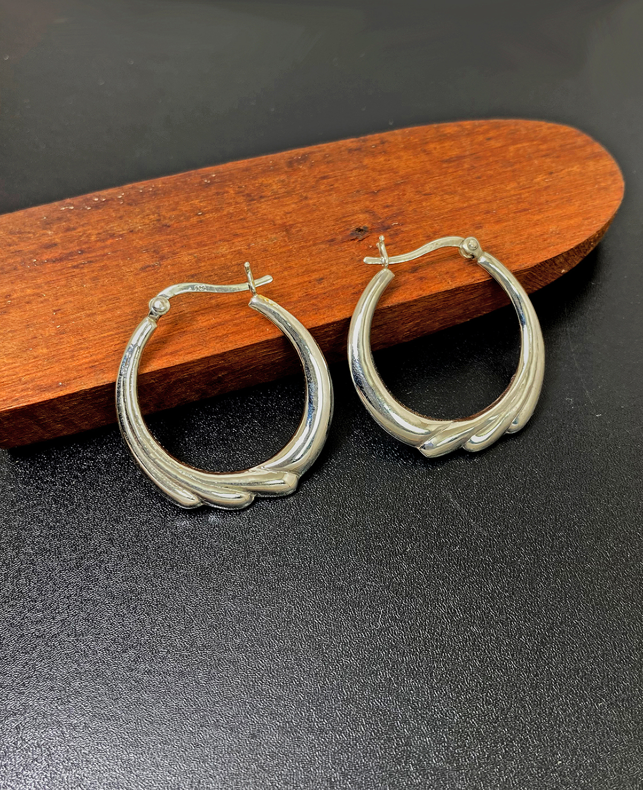 Handmade Puffy Flower Hoop Earrings – Lightweight 925 Sterling Silver Floral Jewelry - Image 4