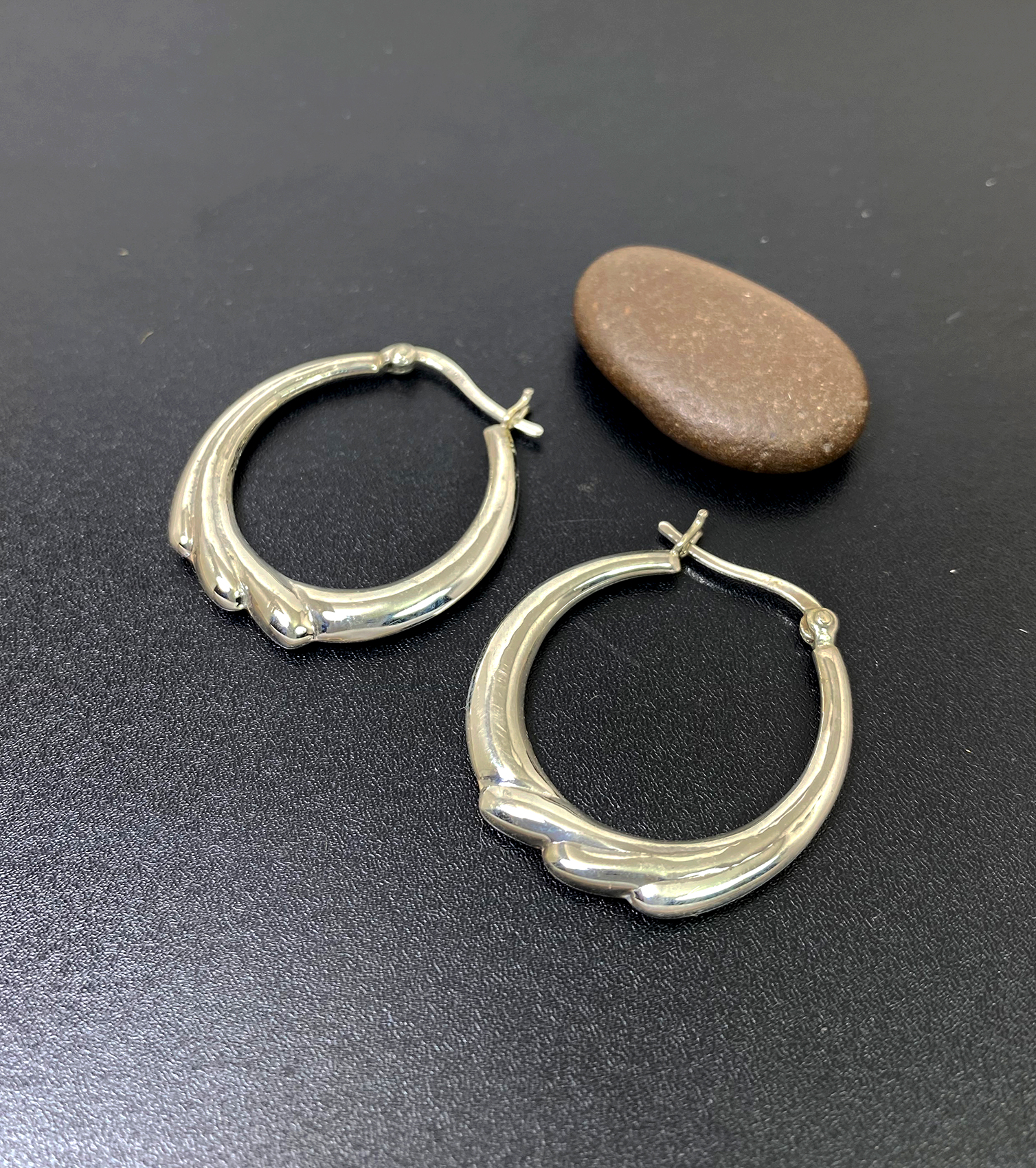 Handmade Puffy Flower Hoop Earrings – Lightweight 925 Sterling Silver Floral Jewelry - Image 5