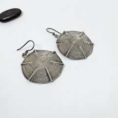 Dangle Radius Earrings, Spiral Textured Earrings | Sup Silver