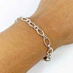 Sup Silver Mixed Marquise Chain Bracelet, Handmade Women Silver Layer Bracelet, Holidays Gifts