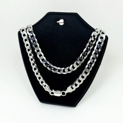 Sup Silver Italian Single Curb Chain Necklace 6mm, 925 Sterling Silver, Unisex Miami Cuban Link Chain