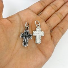 Sterling Silver 3D Double Sided Cross Pendant Unisex, Handmade Christian Jewelry, Christmas Gifts | Sup Silver