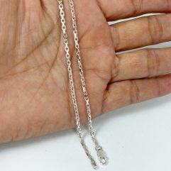 2023 Cable Square Diamond Chain Necklace 2MM, Handmade Unisex Necklace Gifts| Sup Silver