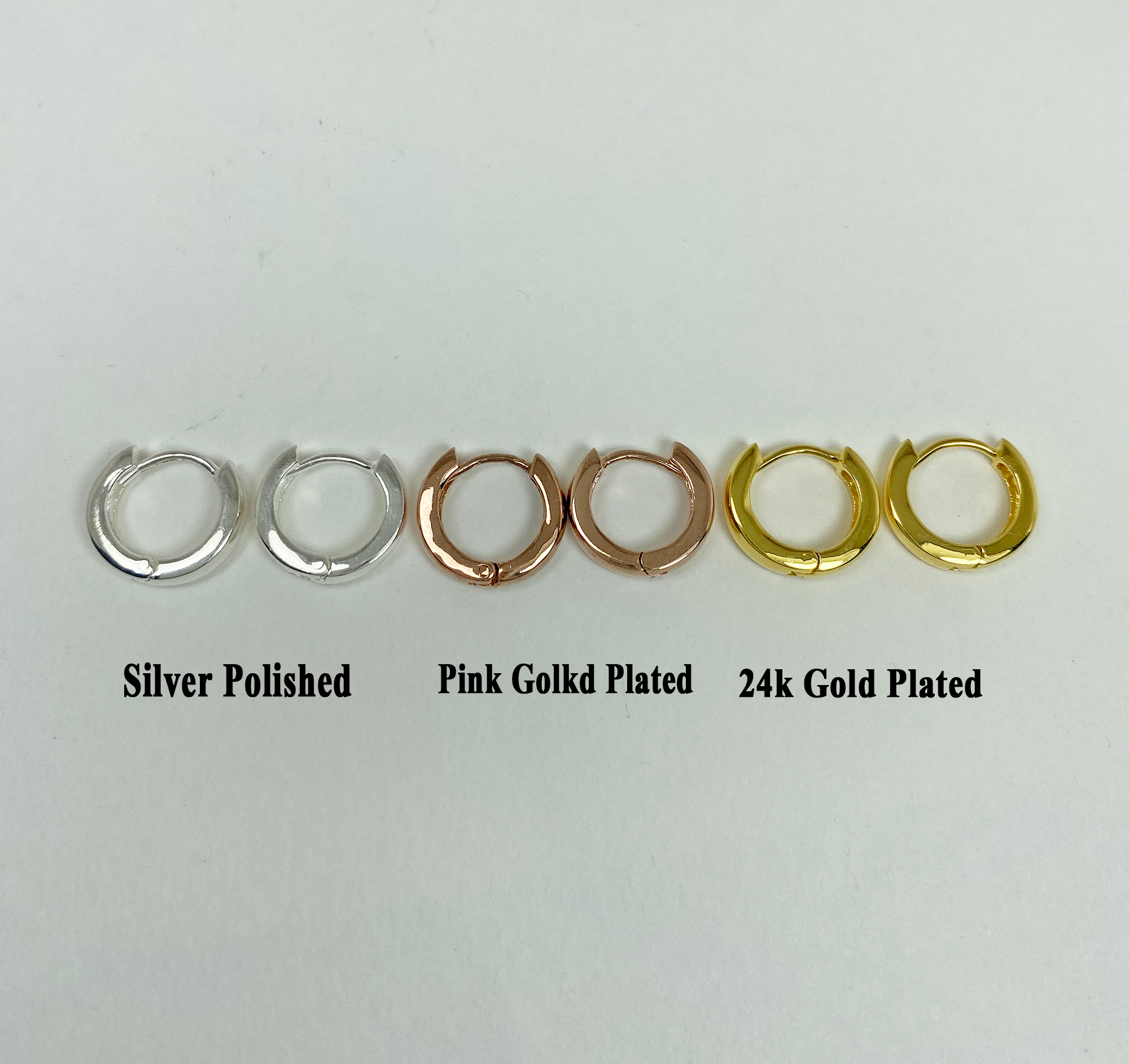 Round Huggie Earrings – 925 Sterling Silver 3mm Wide Unisex Handmade Hoops - Image 10