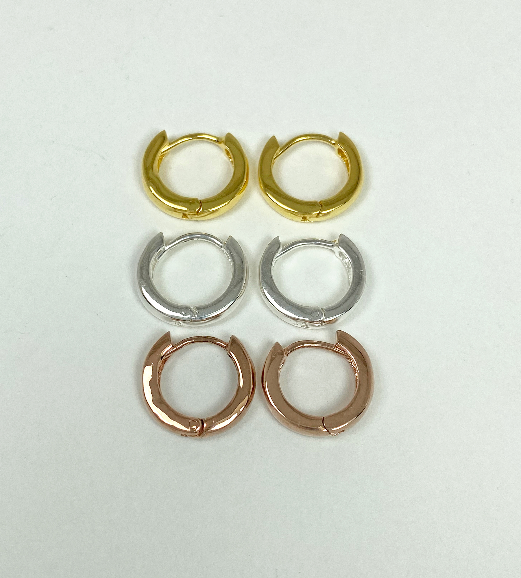 Round Huggie Earrings – 925 Sterling Silver 3mm Wide Unisex Handmade Hoops - Image 11