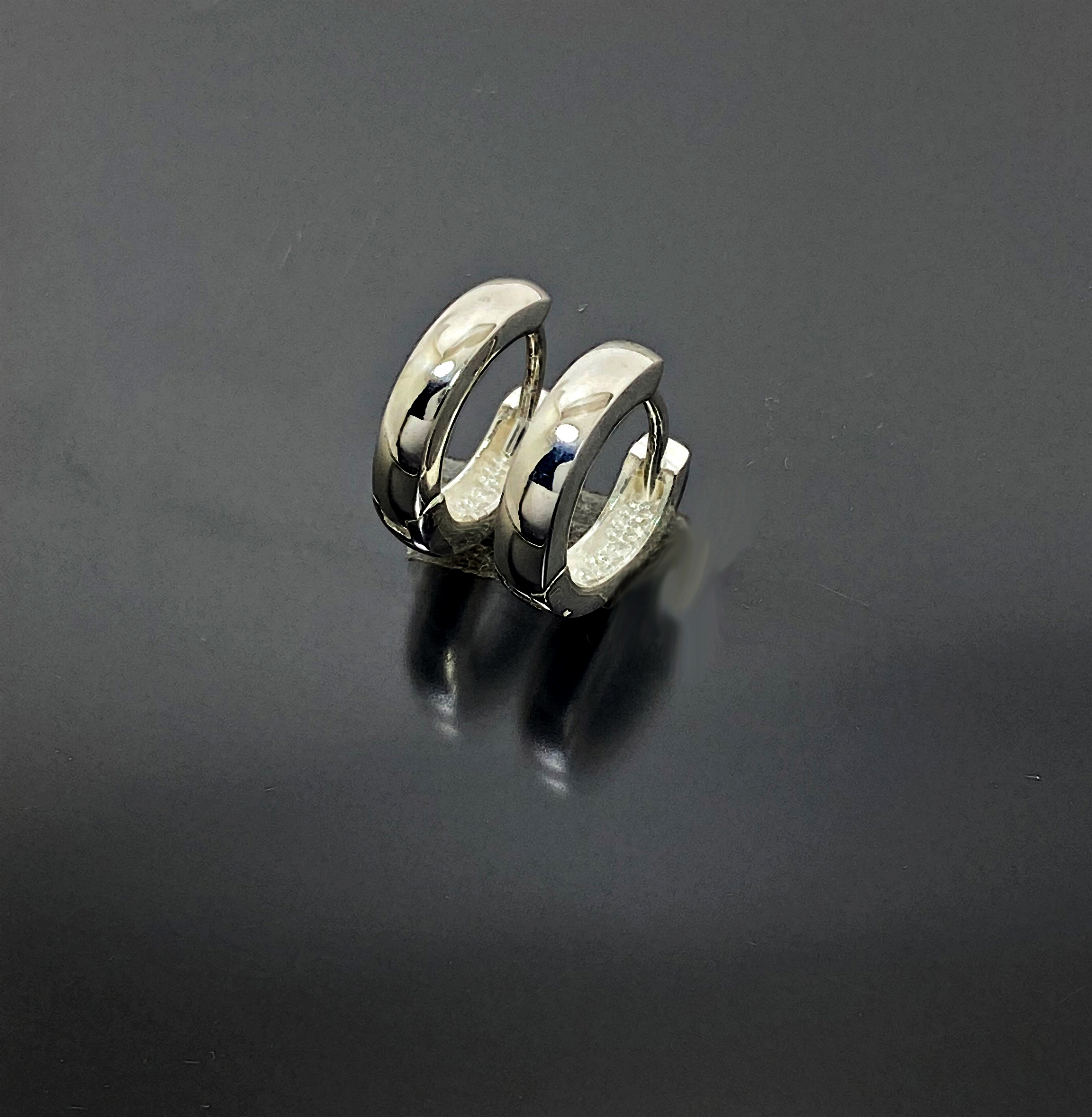 Round Huggie Earrings – 925 Sterling Silver 3mm Wide Unisex Handmade Hoops - Image 14