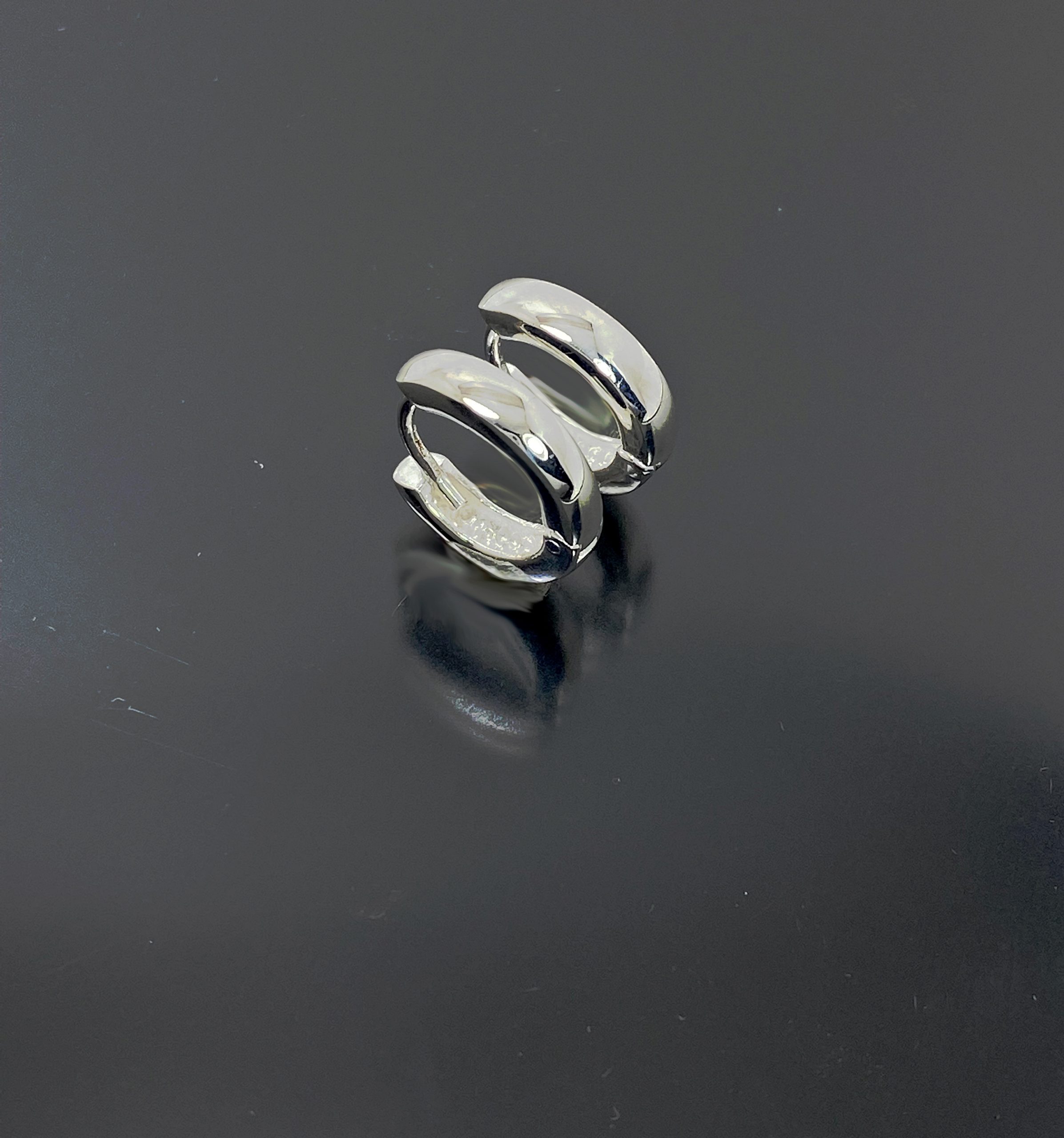 Round Huggie Earrings – 925 Sterling Silver 3mm Wide Unisex Handmade Hoops - Image 15