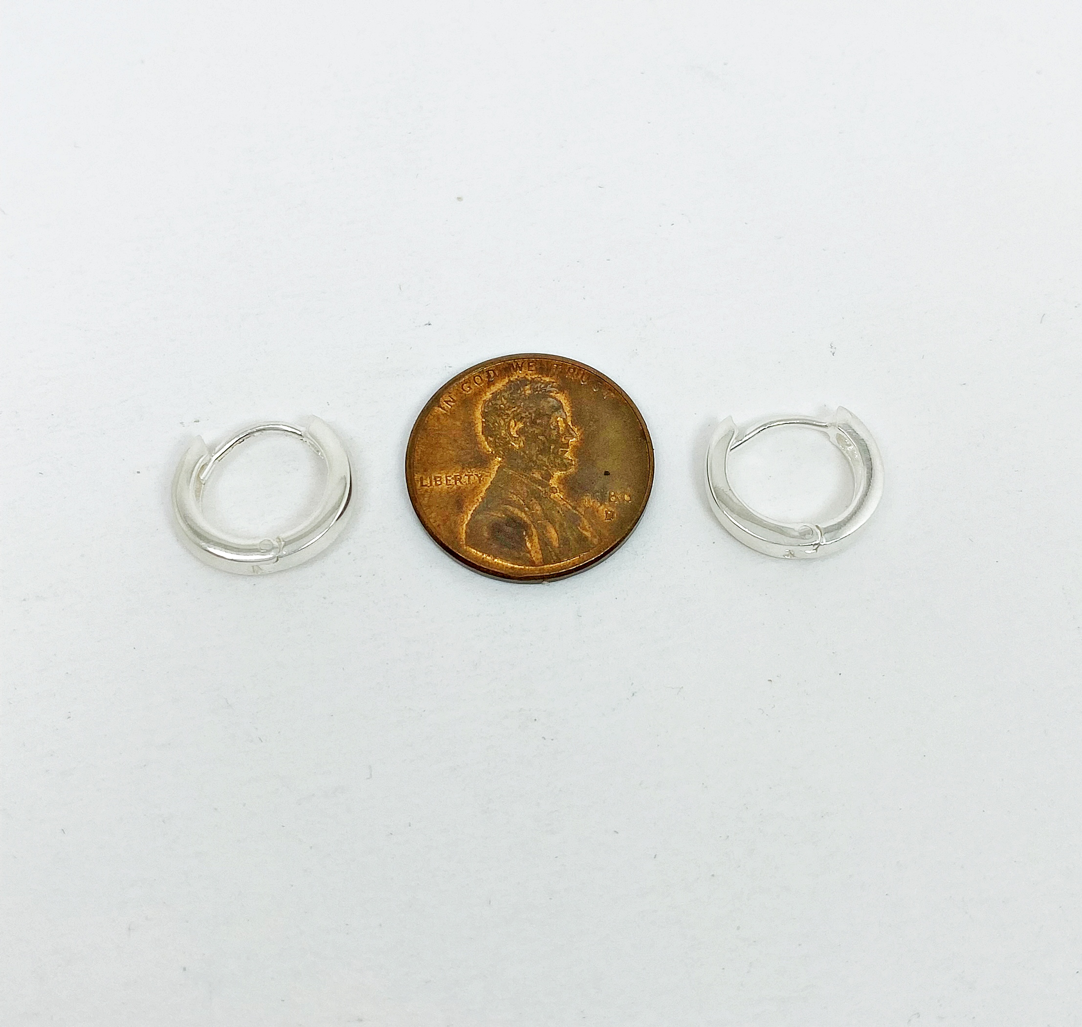 Round Huggie Earrings – 925 Sterling Silver 3mm Wide Unisex Handmade Hoops - Image 17
