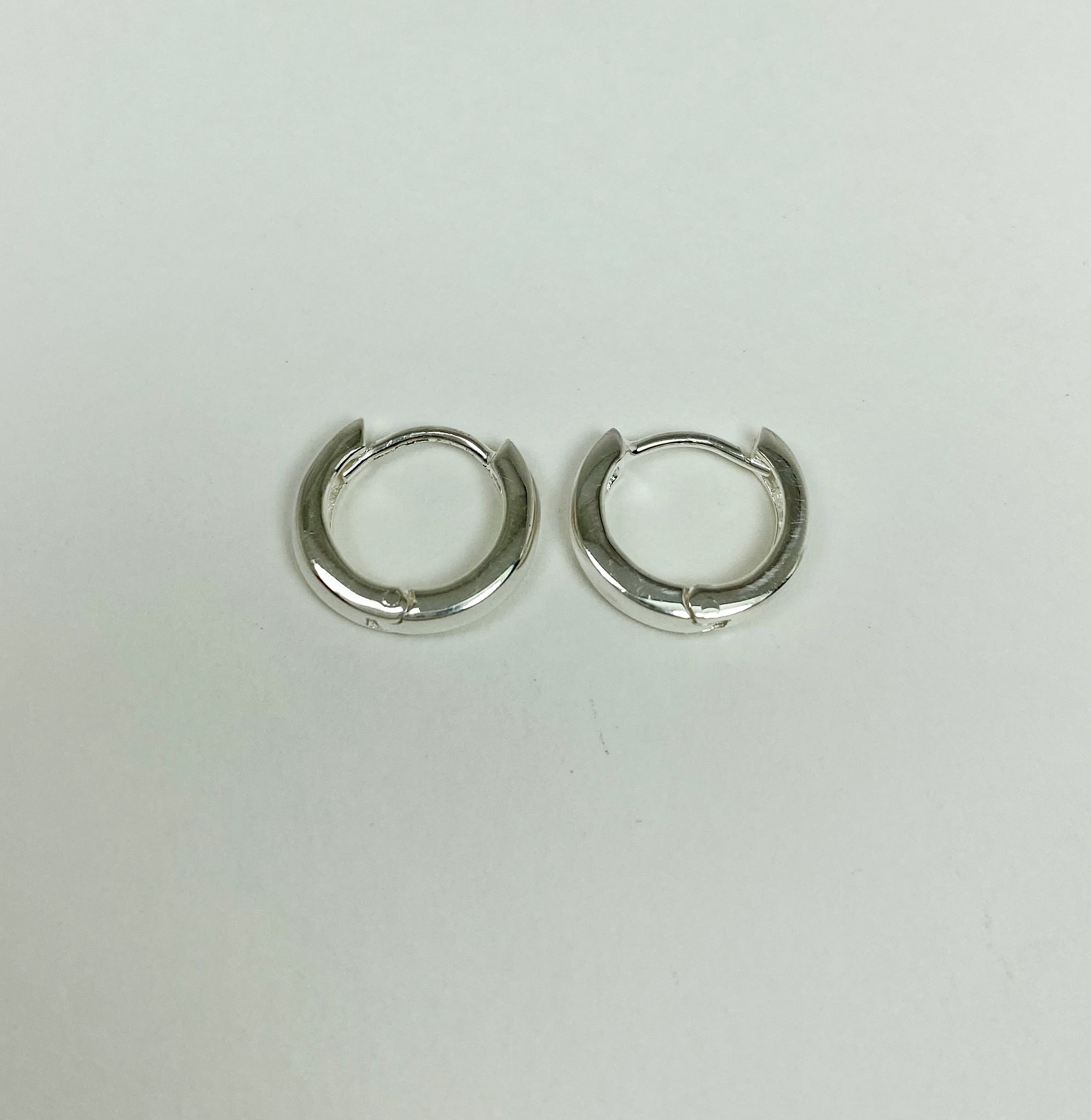 Round Huggie Earrings – 925 Sterling Silver 3mm Wide Unisex Handmade Hoops - Image 8