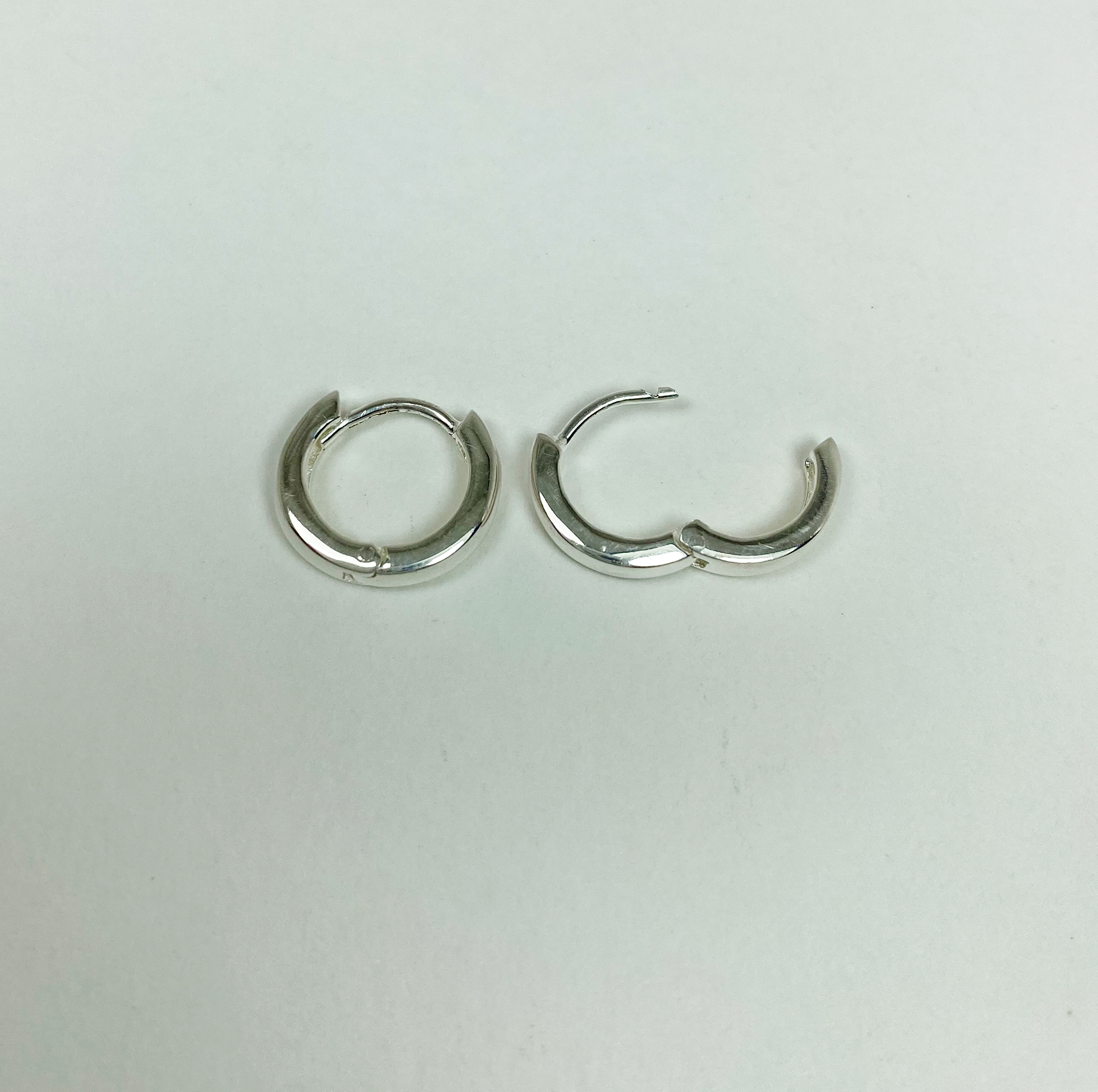 Round Huggie Earrings – 925 Sterling Silver 3mm Wide Unisex Handmade Hoops - Image 9