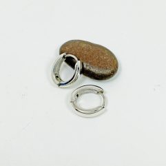 Oval Huggie Earrings – 925 Sterling Silver 4mm Wide Unisex Handmade Hoops