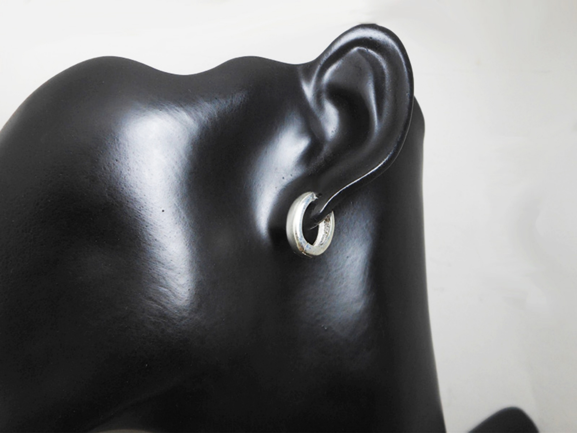 Oval Huggie Earrings – 925 Sterling Silver 4mm Wide Unisex Handmade Hoops - Image 4
