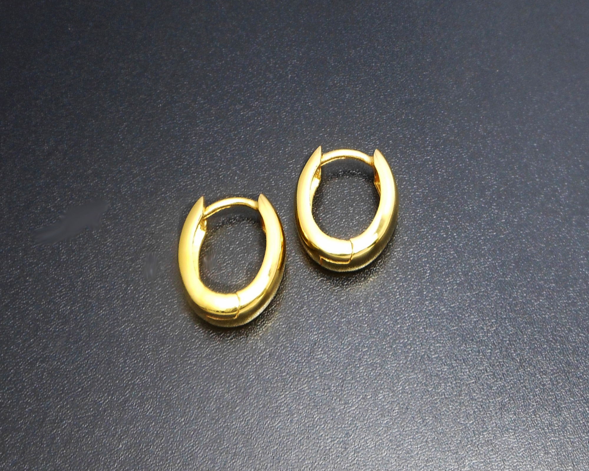 Oval Huggie Earrings – 925 Sterling Silver 4mm Wide Unisex Handmade Hoops - Image 6