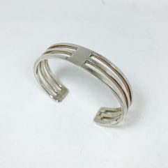 Sup Silver Men 3 Line Cutout Cuff Bracelet 925 Sterling Silver, Handmade Solid Bangle