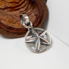 Sup Silver 3D Texas Star Charm 925 Sterling Silver, Handmade Lone Star Charm Holiday Gifts