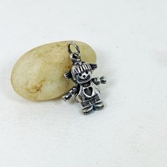Sup Silver Movable Girl Child Charm 925 Sterling Silver, Handmade Girl Child Pendant