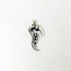 Main view of handmade 925 sterling silver Vanquish Evil claw pendant for men.