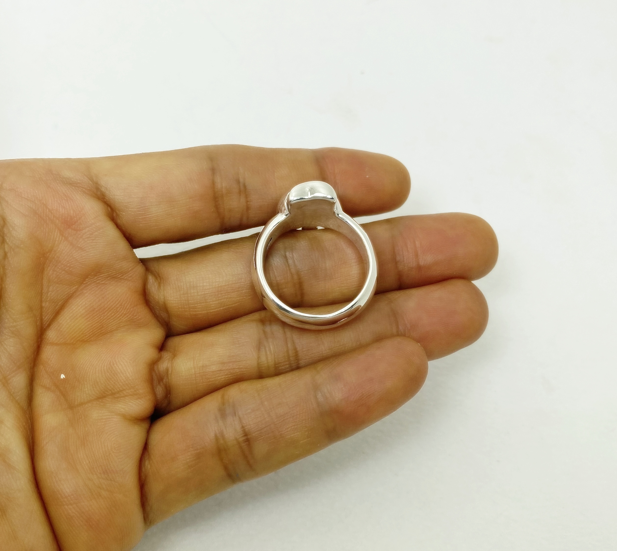 r308f-cartoon-hand-skull-ring-handcrafted-925-silver Back side view of r308 cartoon hand skull ring, handcrafted from 925 sterling silver by Sup Silver.