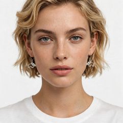 925 Sterling Silver Rhino Earrings | Handmade Double-Sided Animal Jewelry