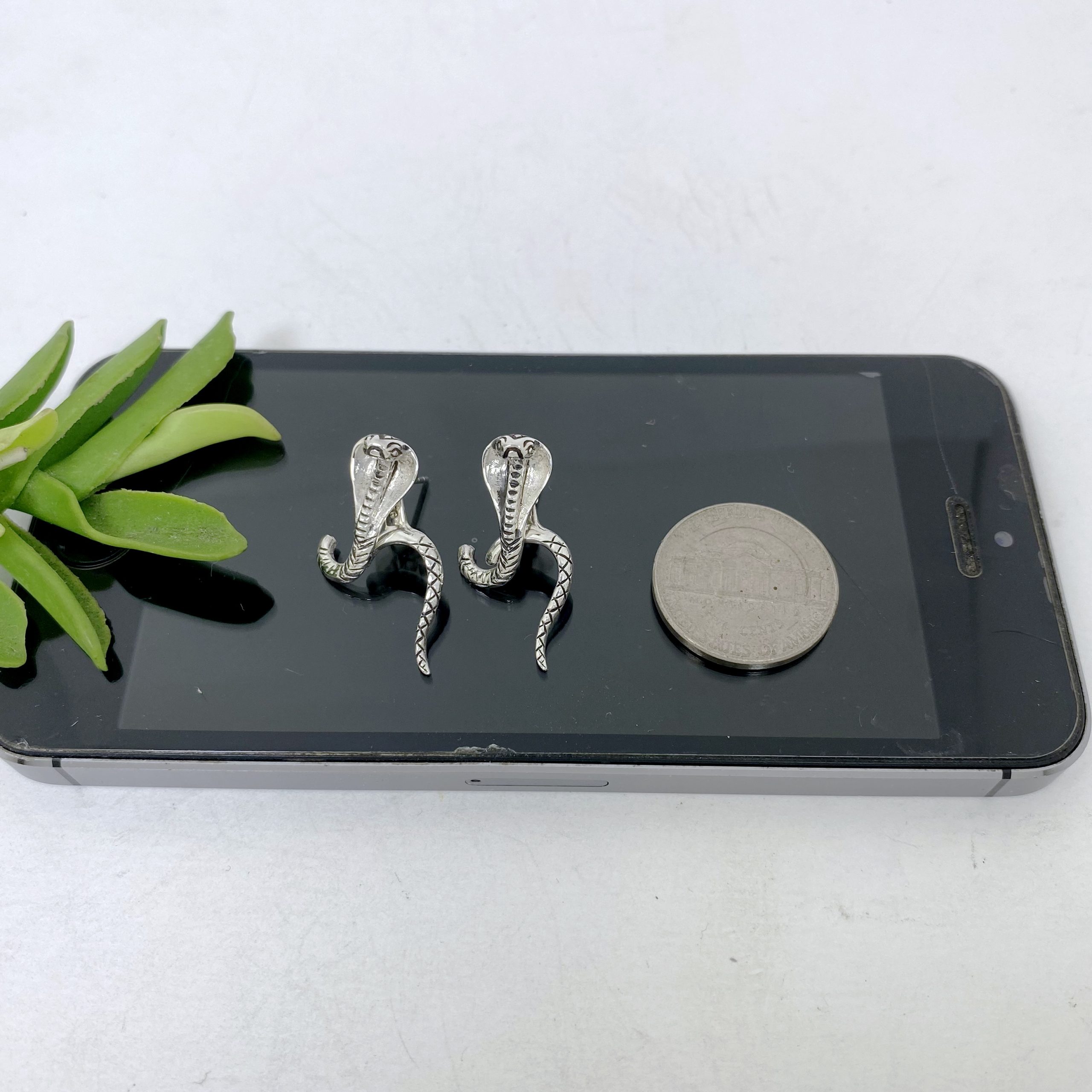 King Cobra Earring Jackets | 925 Sterling Silver Handmade Snake Earrings | Sup Silver - Image 3